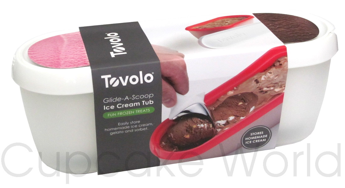 WHITE 1.4L TOVOLO ICE CREAM YOGHURT TUB CONTAINER GLIDE-A-SCOOP WHITE 1.4L TOVOLO ICE CREAM YOGHURT TUB CONTAINER GLIDE-A-SCOOP